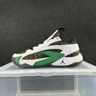 Air Jordan 10 White Green Asymmetrical Midsole Wave Geometric Textile Overlay Lifestyle Sneakers
