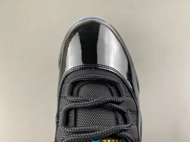 Air Jordan 11 حذاء كرة السلة أسود وتركواز جلد باترنت 5