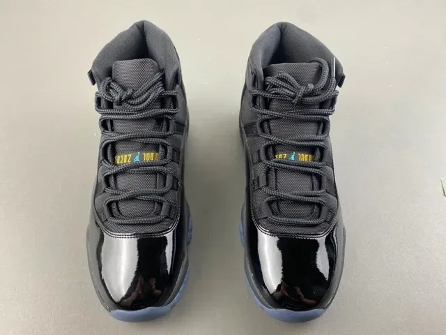 Air Jordan 11 حذاء كرة السلة أسود وتركواز جلد باترنت 11