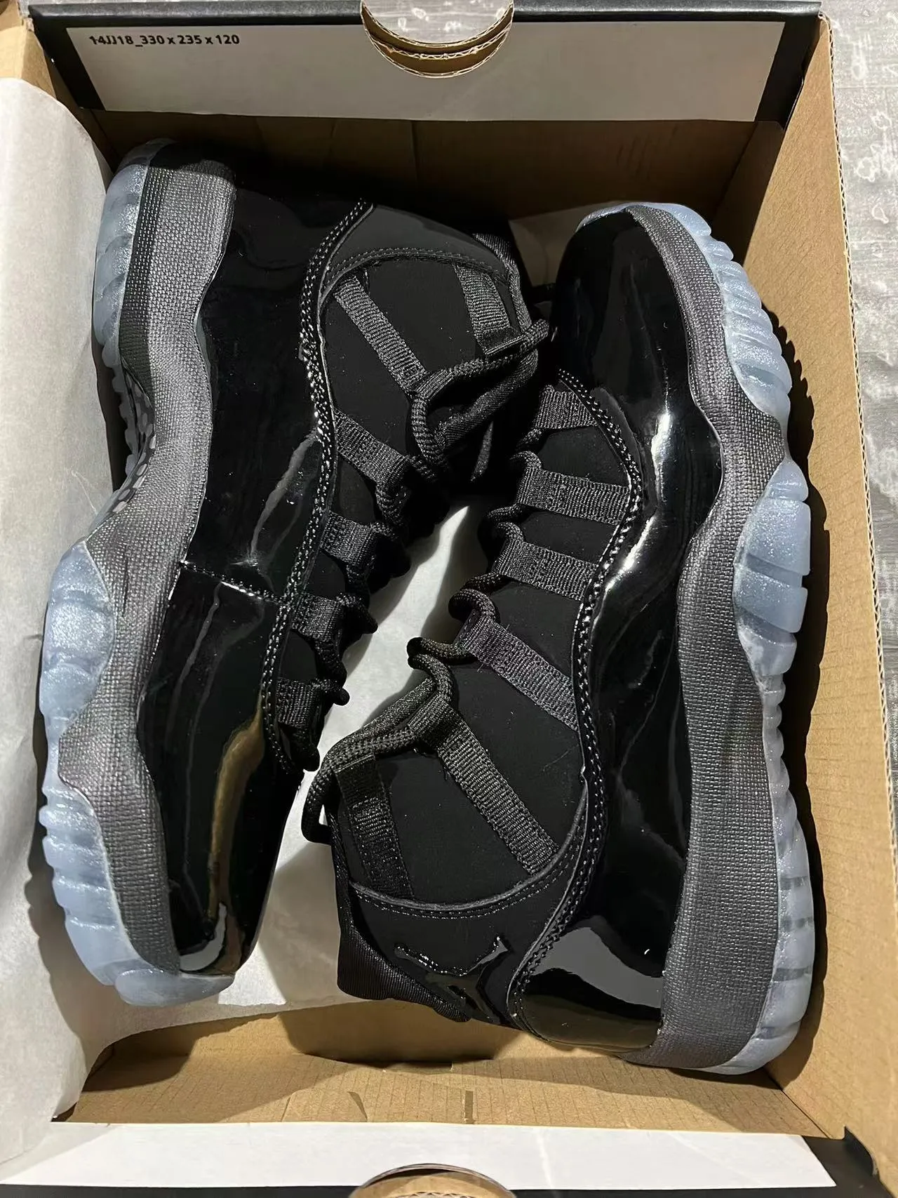 Air Jordan 11 Black Patent Leather High-Top Basketball Shoes 9