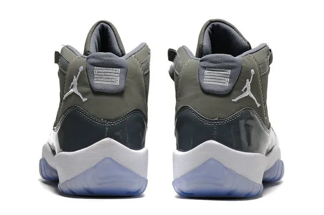 Air Jordan 11 Cinza Oliva Couro Patentado Tênis de Basquete 4