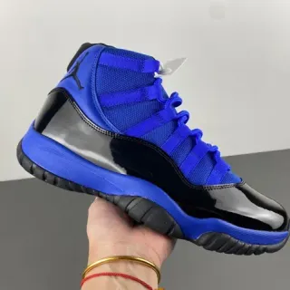 Air Jordan 11 Royal Blue and Black Patent Leather Basketball Shoes
