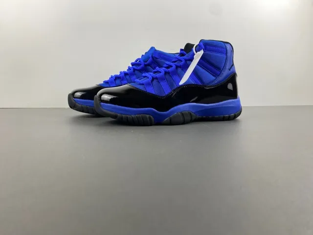 Air Jordan 11 Royal Blue and Black Patent Leather Basketball Shoes 8