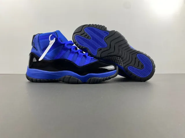 Air Jordan 11 Royal Blue and Black Patent Leather Basketball Shoes 10