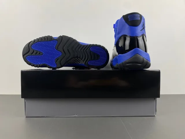 Air Jordan 11 Royal Blue and Black Patent Leather Basketball Shoes 14