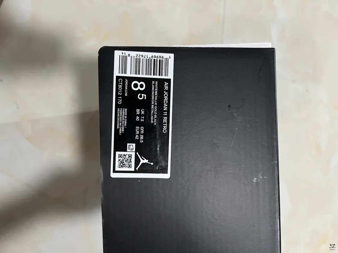 Air Jordan 11 Blanco Negro Dorado Zapatos de Baloncesto 2
