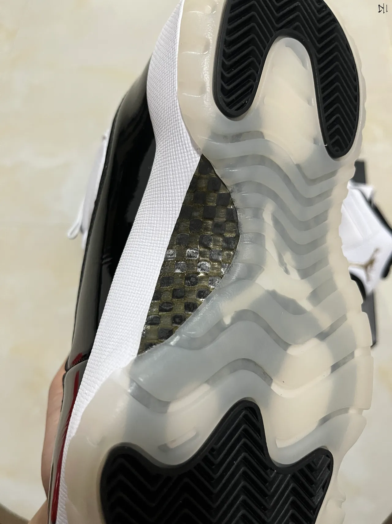 Air Jordan 11 Blanco Negro Dorado Zapatos de Baloncesto 5