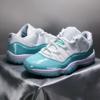 Air Jordan 11 White Turquoise Patent Leather Basketball Shoes