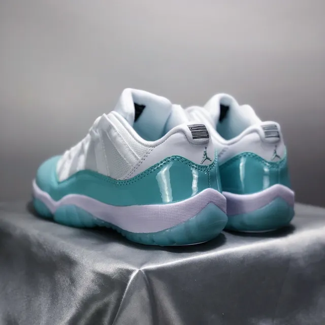 Air Jordan 11 White Turquoise Patent Leather Basketball Shoes 5
