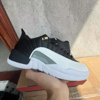 Air Jordan 12 Black White Gray Basketball Shoes