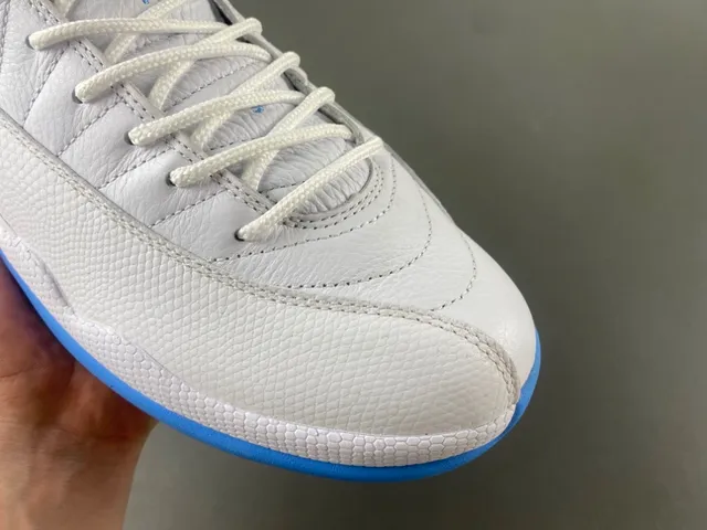 Air Jordan 12 White and Blue Basketball Shoes 2