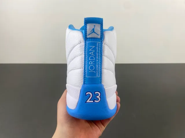 Air Jordan 12 White and Blue Basketball Shoes 4