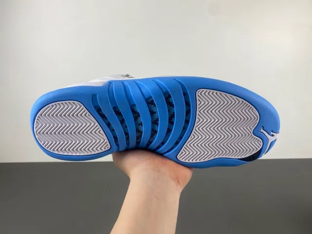 Air Jordan 12 White and Blue Basketball Shoes 7