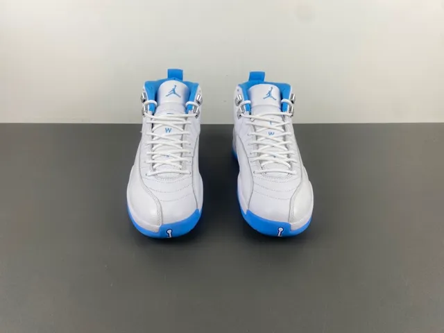 Air Jordan 12 White and Blue Basketball Shoes 11