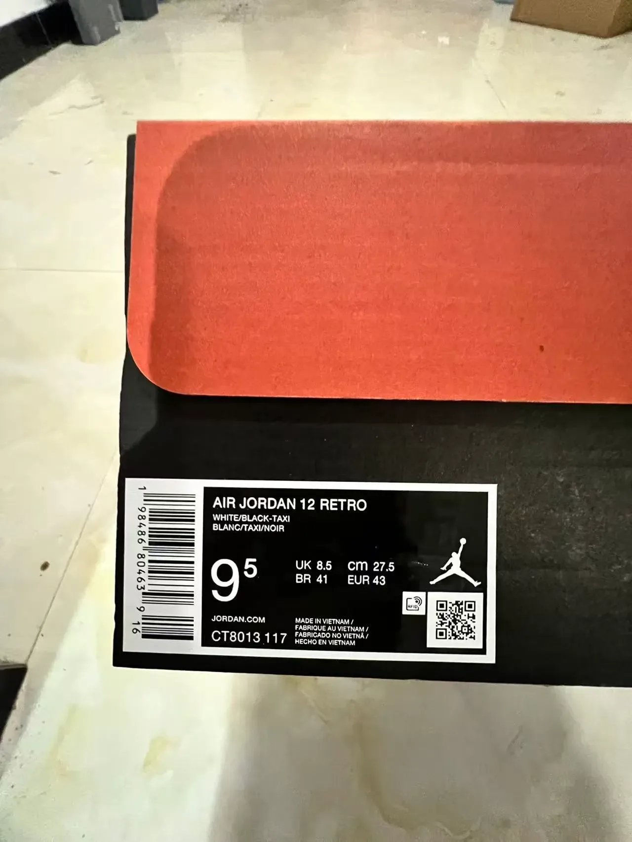 Air Jordan 12 Chaussures de Basketball Blanc Noir Or 10