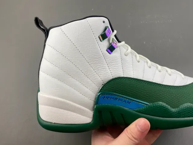 Air Jordan 12 सफेद हरे बास्केटबॉल जूते 3