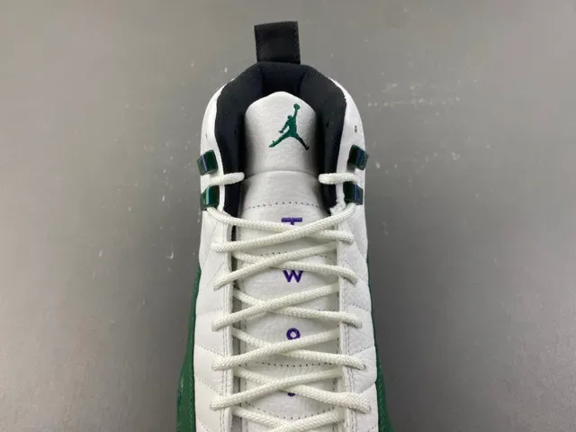 Air Jordan 12 सफेद हरे बास्केटबॉल जूते 6