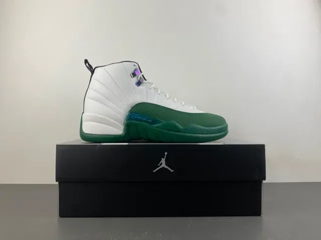 Air Jordan 12 सफेद हरे बास्केटबॉल जूते 16