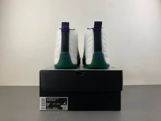 Air Jordan 12 सफेद हरे बास्केटबॉल जूते 18