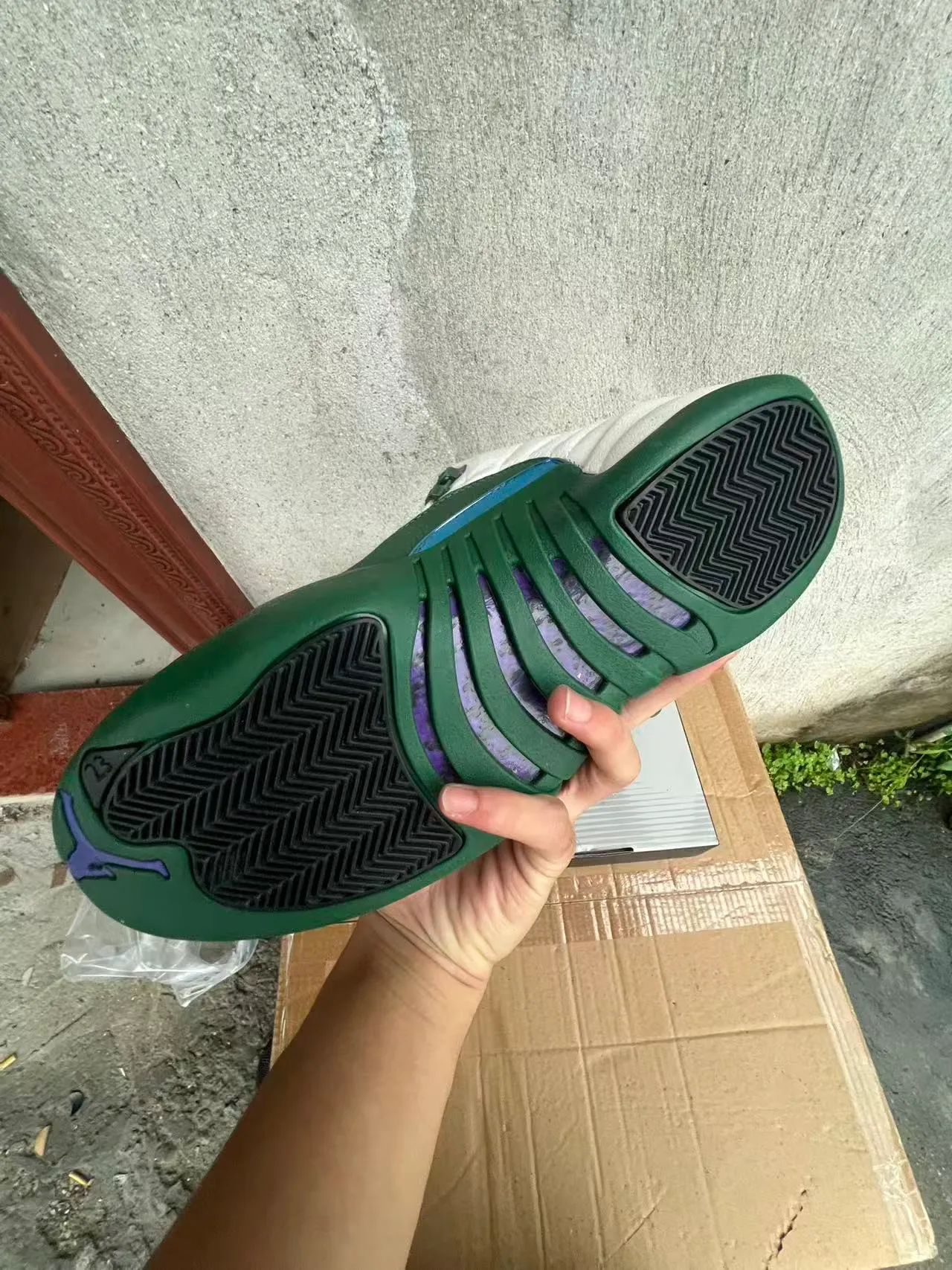 Chaussures de basketball Air Jordan 12 blanc et vert irisé 6