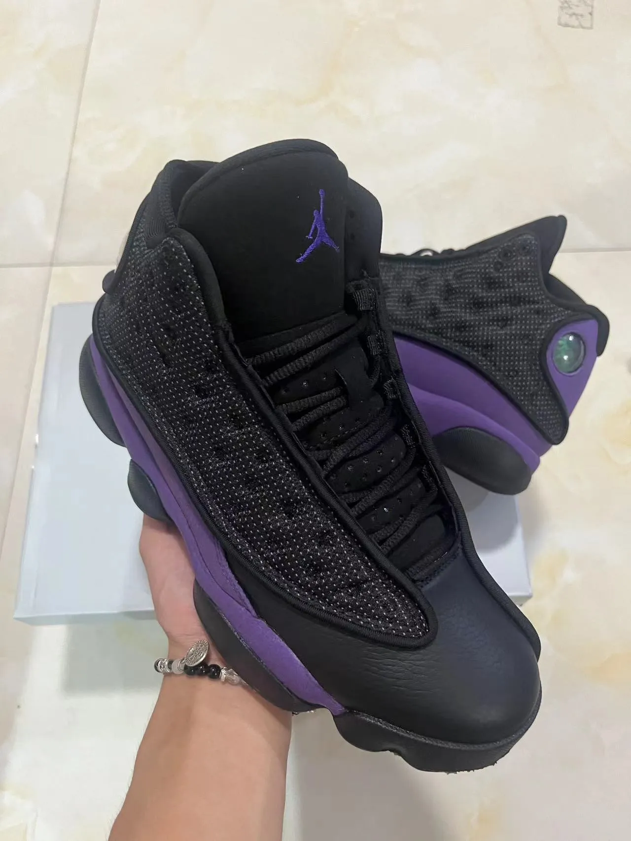 Air Jordan 13 Black Purple Basketball Shoes 2