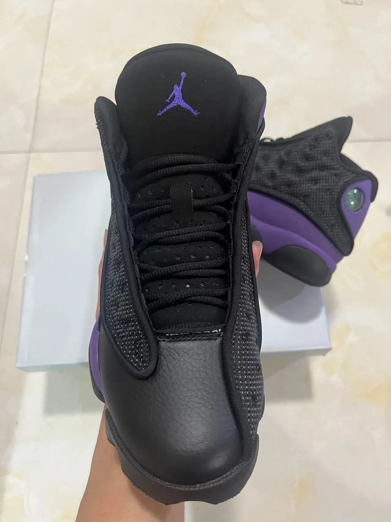 Air Jordan 13 Black Purple Basketball Shoes 3