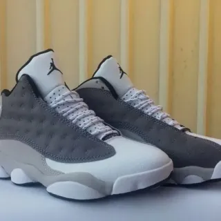 Air Jordan 13 White and Gray Perforated Nubuck Basketball Shoes