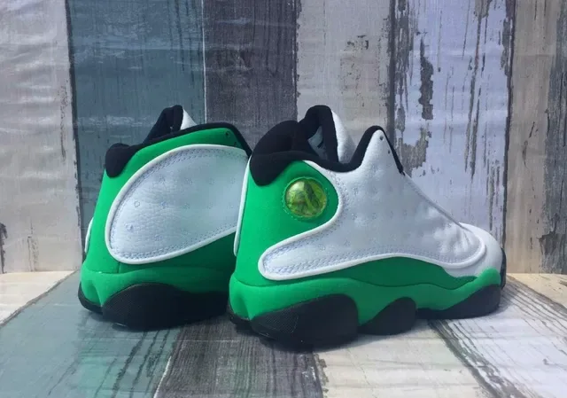 Air Jordan 13 Chaussures de Basket Blanc Vert Noir 2