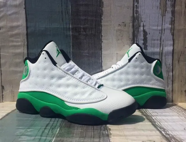 Air Jordan 13 Chaussures de Basket Blanc Vert Noir 7