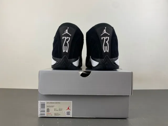 Air Jordan 14 Black White Basketball Shoes 17