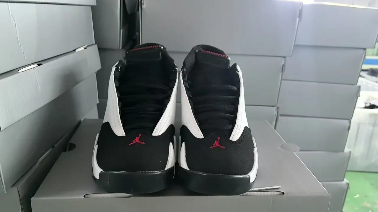Air Jordan 14 Retro White Black Red Basketball Shoes 2