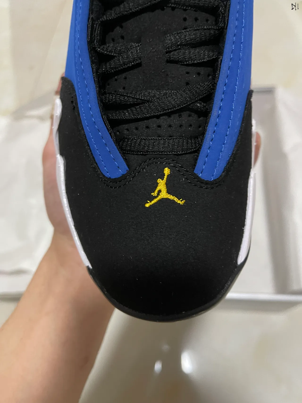 Chaussures de basketball Air Jordan 14 bleu roi noir blanc 3