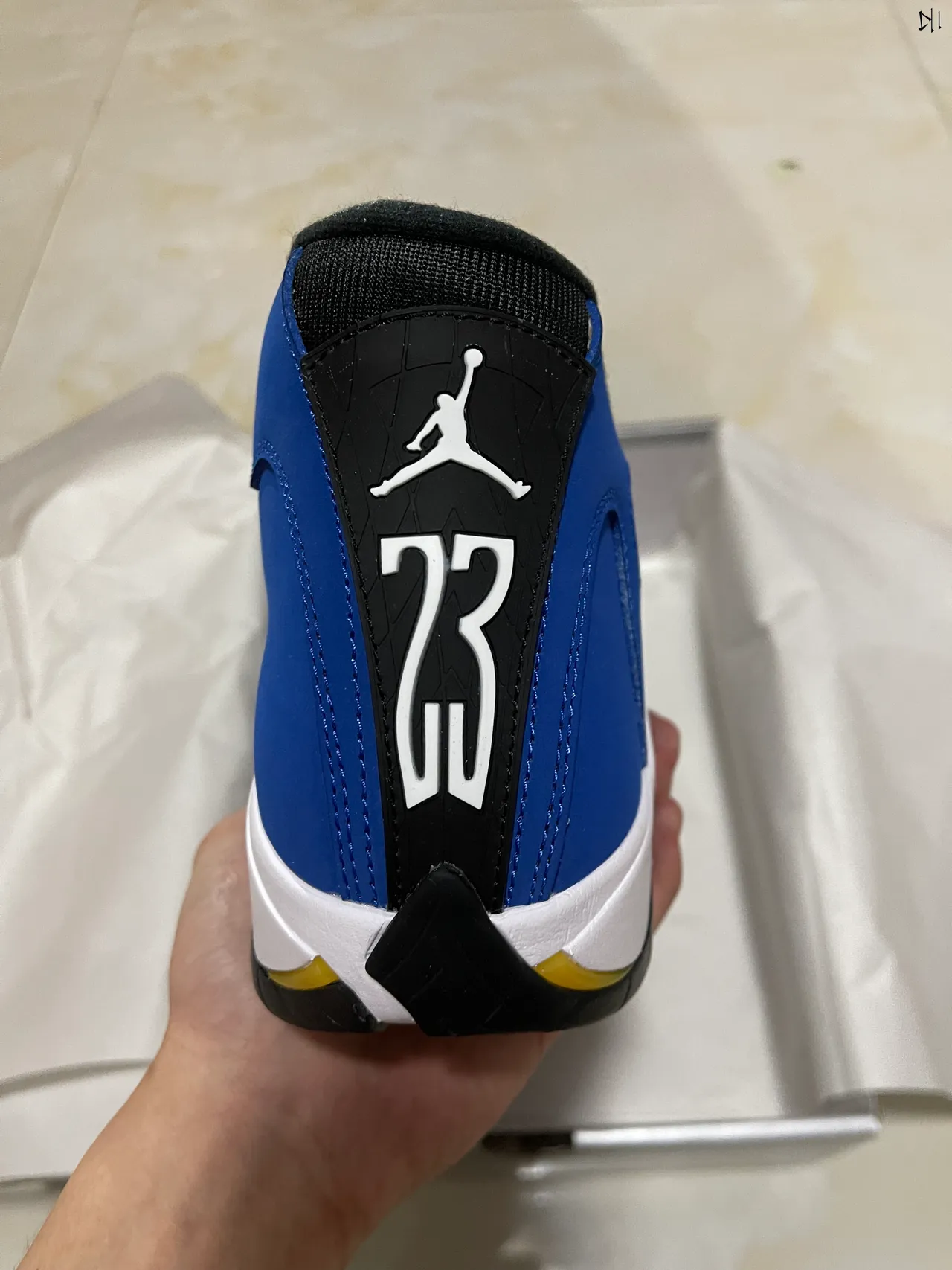 Chaussures de basketball Air Jordan 14 bleu roi noir blanc 6