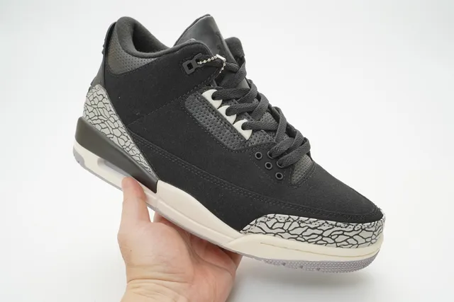 Chaussures de basketball Air Jordan 3 Black Cement à imprimé éléphant 3
