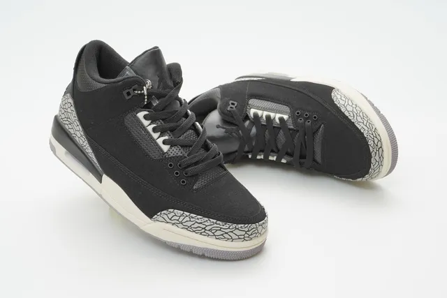 Chaussures de basketball Air Jordan 3 Black Cement à imprimé éléphant 6