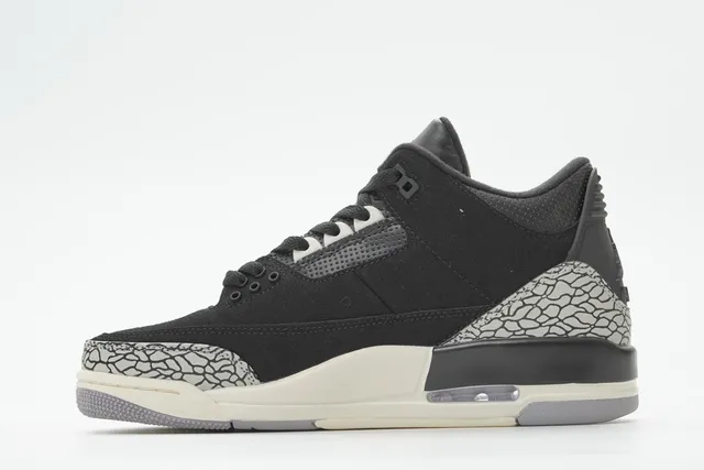 Chaussures de basketball Air Jordan 3 Black Cement à imprimé éléphant 9