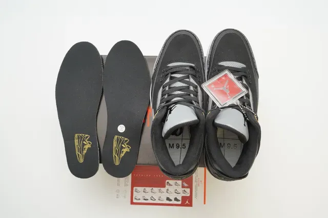 Air Jordan 3 Tênis de Basquete Preto Cimento Cinza 2