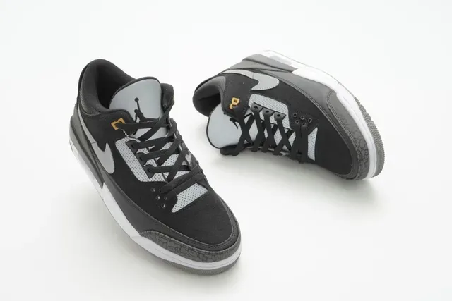 Air Jordan 3 Tênis de Basquete Preto Cimento Cinza 6