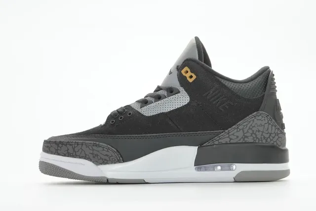 Air Jordan 3 Tênis de Basquete Preto Cimento Cinza 9