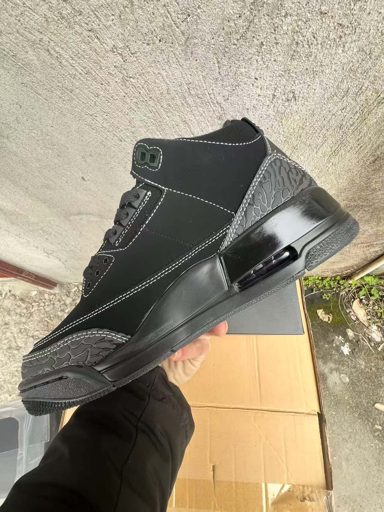 Air Jordan 3 Black Elephant Print Basketball Shoes 5