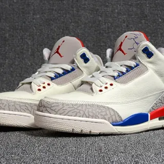Air Jordan 3 Off-White Gray Red Blue Basketball Shoes