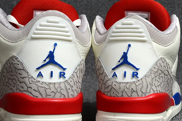 Air Jordan 3 Off-White Gray Red Blue Basketball Shoes 3
