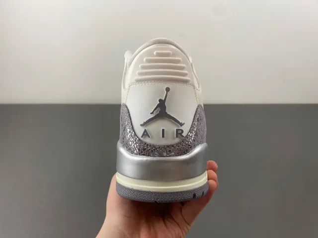 Air Jordan 3 Off-White Silver Elephant Tênis de Basquete 4