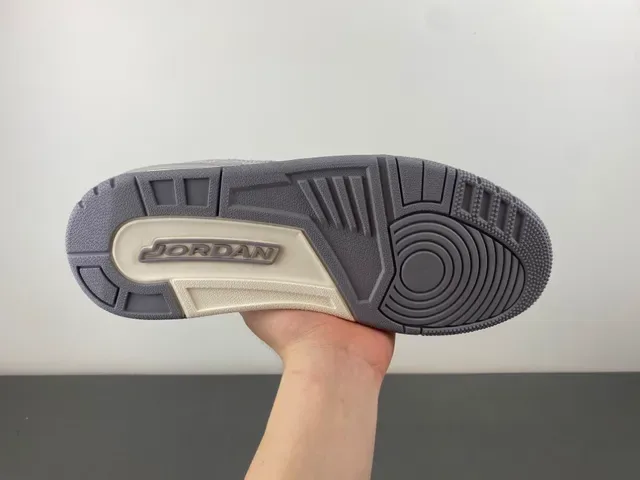 Air Jordan 3 Off-White Silver Elephant Tênis de Basquete 9