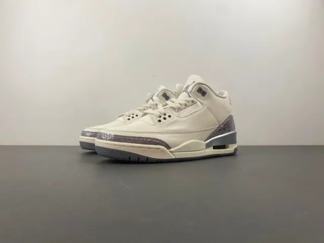 Air Jordan 3 Off-White Silver Elephant Tênis de Basquete 10