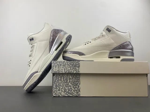 Air Jordan 3 Off-White Silver Elephant Tênis de Basquete 14