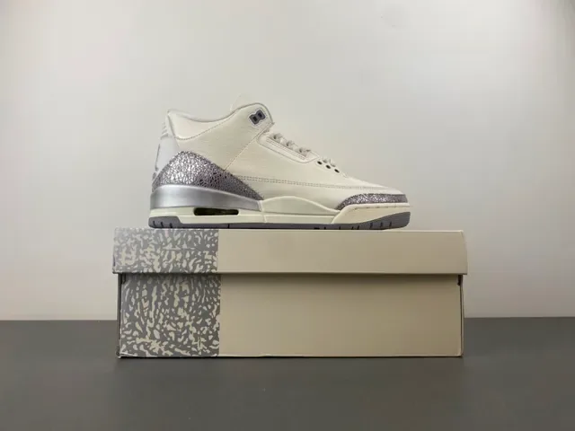 Air Jordan 3 Off-White Silver Elephant Tênis de Basquete 15