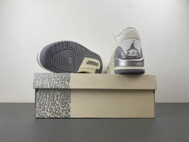 Air Jordan 3 Off-White Silver Elephant Tênis de Basquete 16