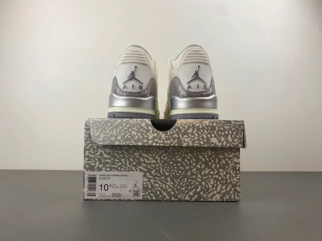 Air Jordan 3 Off-White Silver Elephant Tênis de Basquete 17