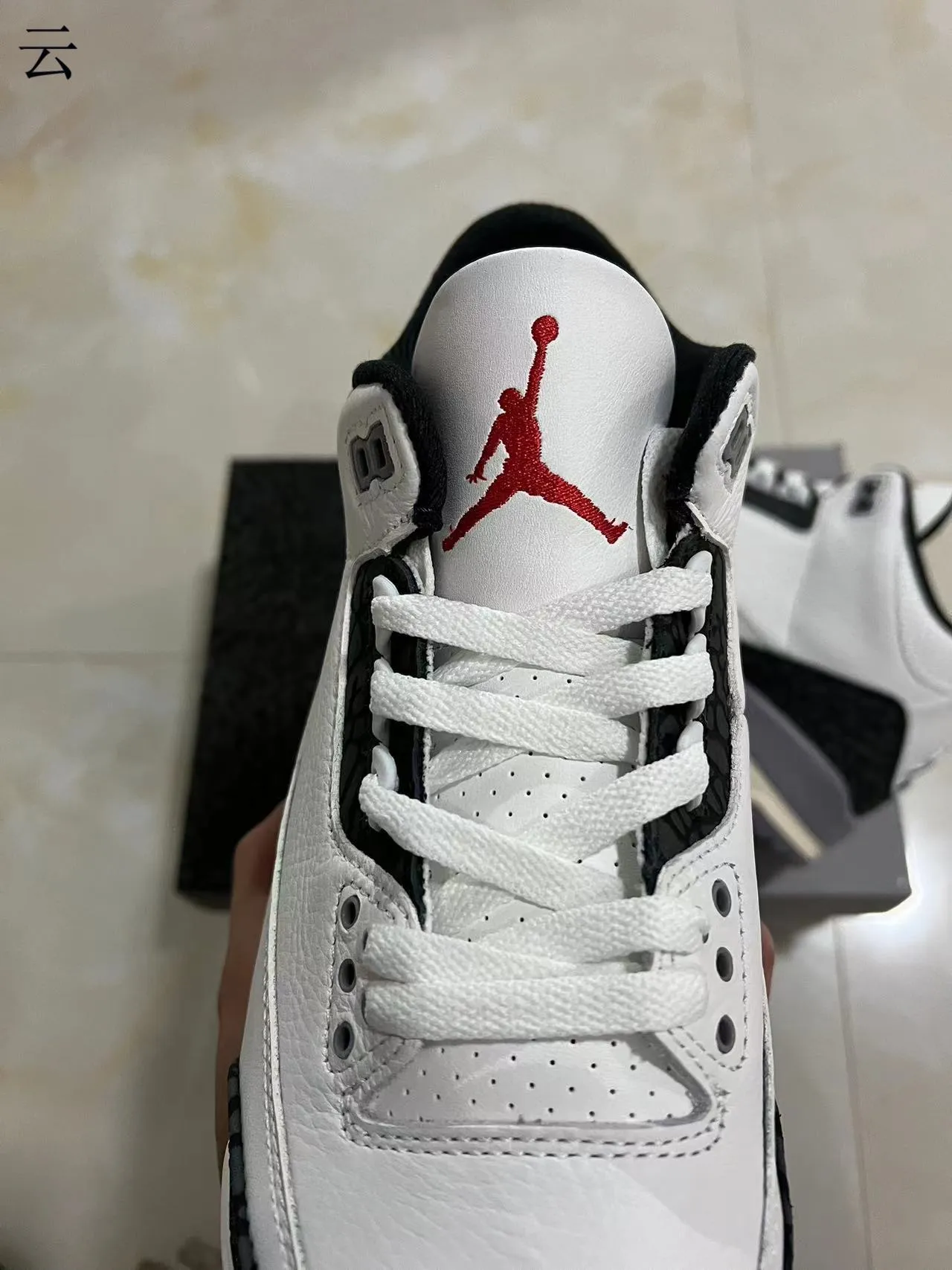 Air Jordan 3 White Black Elephant Print Basketball Shoes 4